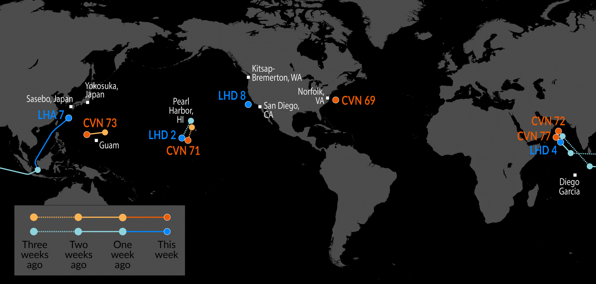 U.S. Naval Update Map: July 23, 2026